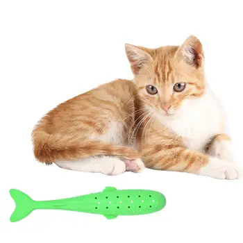 2019 Karšto Silikono Žuvies Formos Kačių Dantų Šepetėlį Kramtyti Žaislas Su Katžolių Naminių Gyvūnų Žaislai Šuo Valymas Dantų Priežiūros Pet Products