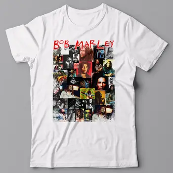 Marškinėliai Vyrams Nauji Aukštos Kokybės Juokinga Grafinis T-Shirt, Bob Marley Koliažas, Jamaika, Reggae Muzika, Rastafaricustom Atspausdintas T Shirts