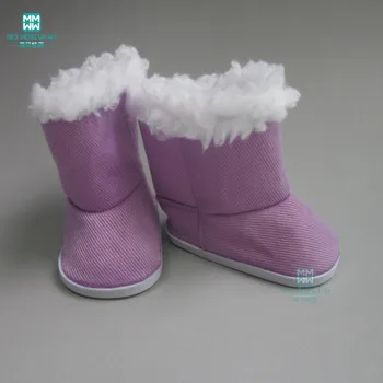 6.5 cm Mados lėlės Batai tinka 40cm lėlės Violetinė kailiniai batai žaislas batai
