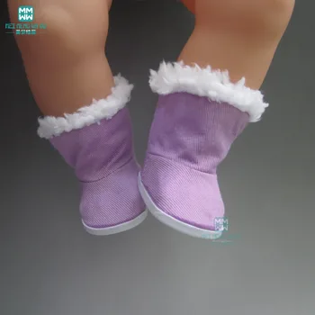6.5 cm Mados lėlės Batai tinka 40cm lėlės Violetinė kailiniai batai žaislas batai