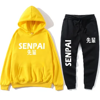 Mados plius aksomo kostiumas SENPAI spausdinti vyrų ir moterų negabaritinių sportinis kostiumas Supzxu hip-hop puloveris Naruto top kostiumas