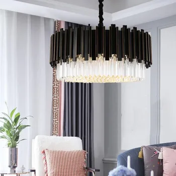 Manggic šiuolaikinių prabangių mados kambarį minimalistinio stiliaus juoda menininkas ir restoranas kristalų lempos Villa šviesos liustra