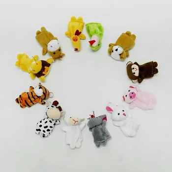 12 vnt./daug mini pliušinis vaikų žaislų gyvūnų šeimos piršto lėles, nustatyti zodiako berniukų, mergaičių piršto lėles, L0110