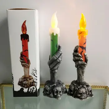 Baisu Skeletas Dvasios Vertus Flameless Žvakė su baterijomis, LED Žvakė dega Halloween Party Bar Dekoratyvinės Lempos