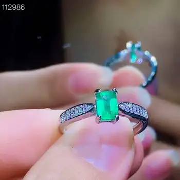 KJJEAXCMY boutique jewelryar 925 Sidabras-inkrustacijos Gamtos Perlas, Smaragdas Mergina Žiedas Paramą Nustatymo
