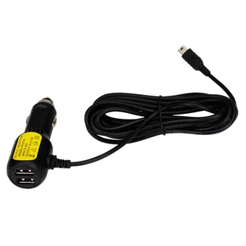 Karšto Mini USB Automobilinis Kroviklis Su 2 USB Prievadas, Skirtas Automobilių DVR Kamera GPS 3.5 metrų 5V 3.5 Lenktas