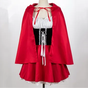 S-6XL Suaugusiųjų Pasakų Little Red Riding Hood Kostiumas Moterims Cosplay Helovinas Šalis Fantasy Žaidimas Uniformas Išgalvotas Suknelė