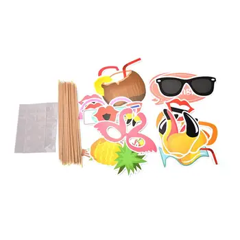 21pcs 2018 Flamingo Havajai Tematikos Vasarą Šalies Photo Booth Rekvizitai Rinkinys Atostogų Vestuvių Beach Party