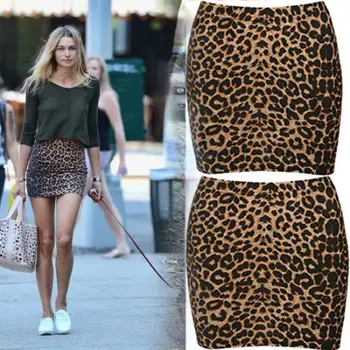 Mados Seksuali Moteris Leopard Print Suknelė Trumpą Pieštuką Mini Sijonas Vasaros drabužių