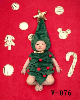 Kūdikis, Berniukas Mergaičių Kalėdų Skrybėlę Fotografijos Rekvizitai Kūdikio fotosesiją Flanelė Cosplay Apranga, Drabužiai Tiny Baby fotografia Rekvizitai 3-6