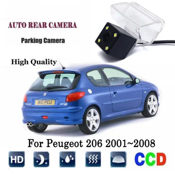 Galinio vaizdo Kamera Peugeot 206 2001-2008 m. CCD Naktinio Matymo RCA / LED Licencijos Veidrodinis Fotoaparatas / Atsarginę Kamerą