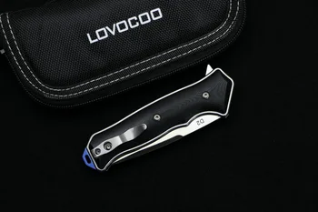 LOVOCOO ST1608 Flipper sulankstomas peilis guolių D2 ašmenys G10 Plieno rankenos lauko kempingas medžioklės kišenėje vaisių peilis EDC įrankiai