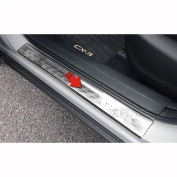 HOTTOP Nerūdijančio Plieno Durų Slenksčio Nusitrinti Plokštė apsaugos Mazda CX-3. 2016 m. 2017 Automobilių Stilius