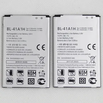 2100mAh baterija BL-41A1H Pakeitimo Baterija LG Optimus F60 MS395 D390N Duoklė VS810PP Transpyre LS660 BL 41A1H Mobiliojo baterija