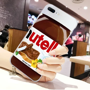 Matinis Baltas Back Case For iPhone X 11 Pro XS Max XR Case For iPhone 5 5S SE 8 7 6 6S Plus Atveju Minkštos TPU nutella 