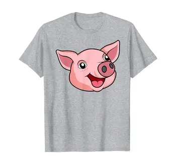 Juokingas Mielas Kiaulių Veidą Ūkio Žavinga Rožinė Paršelių Meilužis Ūkininkas T-Shirt
