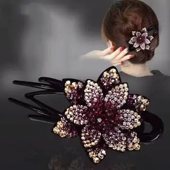 Mados deimantų dygliuotos gėlių staigius korėjos versija paprasta suaugusiųjų plokštė, plaukų aksesuarai sugauti įrašą duckbill įrašą papuošalai