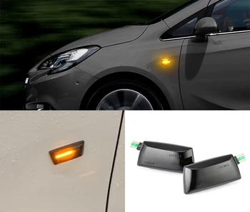 2vnt Dinaminis LED Automobilio Šoniniai Gabaritiniai Žibintai Kartotuvas Signalo Žibintai Opel Insignia, Astra H, Zafira B Corsa D Cruze Automobilių Šviesos