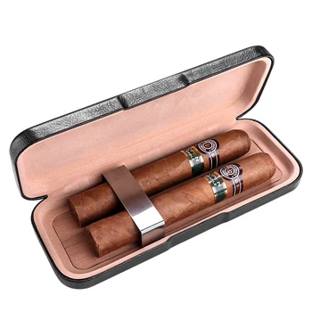 Cigarų dėžutė cigarų humidoras karvės odos nešiojamų du-pack drėkina lauke cigarečių/cigarų atveju
