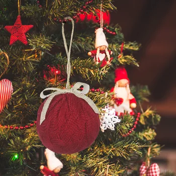 Kalėdų Megzti Kamuolys Pakabukas Kalėdų Eglutės Kabinti Ornamentu Namuose Šalis Dekoro Naujųjų Metų Kalėdų Ornamentu
