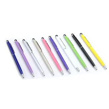1pcs 2 in 1 mini metalo capacitive jutiklinis rašiklis stylus + šratinukus, Pen Universal touch screen Telefoną, Planšetinį