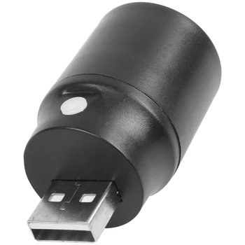 Juodo Plastiko Baltos Šviesos Paspauskite Mygtuką USB LED Lempa Fakelas