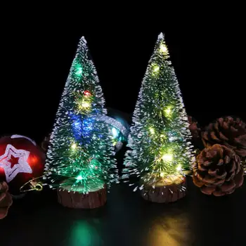 Darbalaukio Ornamentu Mini Kalėdų Eglutės Su LED Žibintai, Mini Kalėdų Eglutės papuošalus Gaminių, Dovanų, Pasakų Šviesos Atostogų Žiburiai Pakabukas