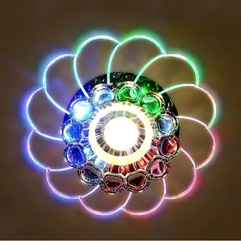 LED Prabangūs Krištolo, Lubų šviestuvai, Lempos Spalvinga Lemputė 5W Flush Mount dėl Prieškambario, Miegamojo, Virtuvės Dekoro