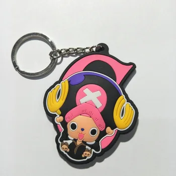 1PCS 6-9CM OnePiece Luffy Chopper Zoro Animacinių filmų Anime Key Chain PVC Pav paketų prižiūrėtojų raktinę Žaislas Keychain Keyholder Dovanų NAUJUS Niekučių