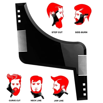 Naujas Vyrų Barzdos Priežiūros šukos Išvaizda ūsai formuojamų Šukuosenų Plastiko Plaukų Formavimo Stiliaus Šabloną Šukos valdovas Įrankis