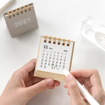 2021 Kalendorius Mini Paprasta Kūrybos Multi-funkcija Stalas Vertikalus Kalendorius Nešiojamų Darbo Pastaba Kalendoriaus Naujųjų Metų Planas-Grafikas