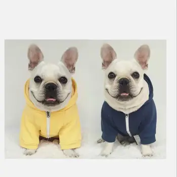 Rudenį naujų mados džemperis šuo Paprasta, gryna spalva užtrauktukas šunų drabužių Pet drabužiai hoodie