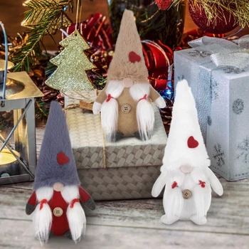 8Inch Pliušinis Gnome Lėlės, Papuošalai švedijos Kalėdų Santa surištomis Barzda Šiaurės Elf Statulėlės Namo Atostogų Apdaila