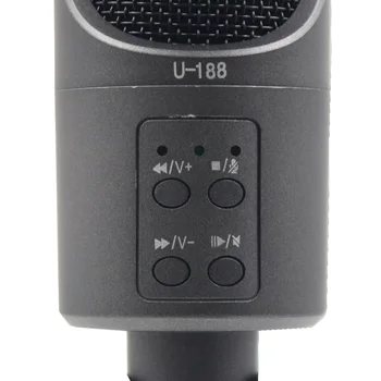 SikkiS Kondensatoriaus Mikrofonas, USB 2.0 Triukšmo Izoliavimo su Stovėti KTV Grynasis Priimančiosios Live Rodyti Įrašymas Žaidimai Online Pokalbių U-188