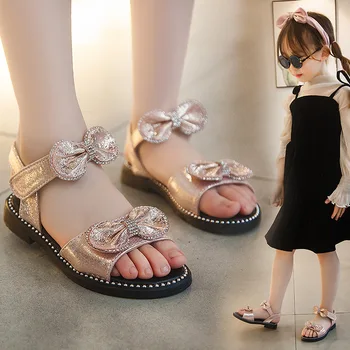 2020 mados didelis mergina kalnų krištolas lankas batai berniukui vasaros sandalai odiniai paplūdimio bateliai 3, 4, 5, 6, 7, 8, 9, 10, 11 ir 12 metų