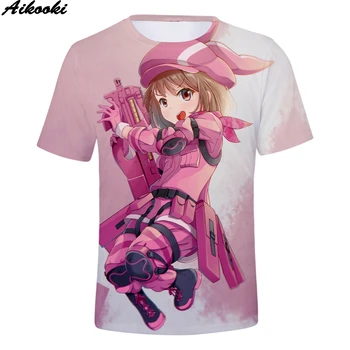 Anime 3D Spausdinimo Kardas Meno Internete, T-Shirt Vyrai Moterys Mados Trumpas Slevee Tees Atsitiktinis Marškinėlius Berniukų/Mergaičių Kardas Meno Internete 3D marškinėliai