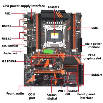 X99 2011-V3Pin DDR3 Desktop Kompiuteris Mainboard Plokštę už E5-2609V3 CPU Kit
