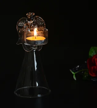1PC Naują Kalėdų Angelas Europos kristalų, stiklo žvakidė Namų Dekoravimo vestuvių papuošalai papuošalai žvakių laikiklis JY 1188