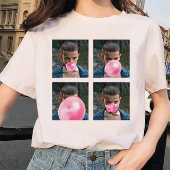 90-ųjų Grafikos Marškinėlius Mados Vienuolika Top Tees Moterų NAUJA Svetimas Dalykų 3 Harajuku Marškinėliai Moterims Aukštyn kojom Ullzang Print T-shirt