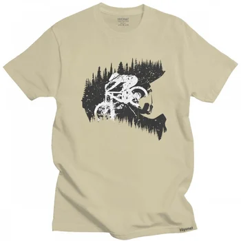 Retro Fullface MTB T-Shirt Vyrai Medvilnės Marškinėliai Kalnų Dviratį Dviračiu važinėti Dviračiais Dviratininkas Dviračių Dviratininkas Važiuoti Ciklo Trumpas Rankovėmis Tee Viršų