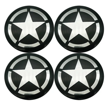 4PCS Pentagram Automobilio Vairo ratas, Rato Centras, automobilių lipdukas Stebulės Dangtelis Logotipas Ženklelis 