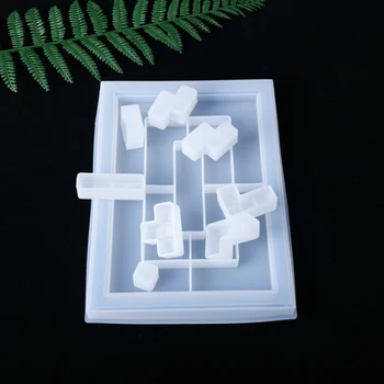 Kūrybos Tetris Silikono Sluoksnį Dervos Dekoratyvinis Amatų, Juvelyrikos Priėmimo Formą Epoksidine Derva Formų Papuošalai
