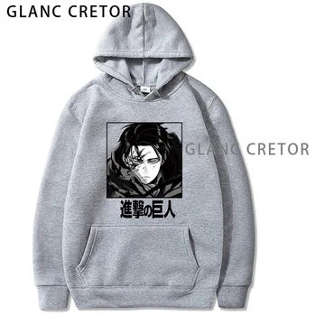 Karšto Japonų Anime Ataka Titan Hoodies Vyrų Juokinga Ataka Titan Grafinis Streetwear Žiemos Mados Unisex Palaidinės Vyras