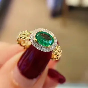 KJJEAXCMY bauda papuošalai 925 sterlingas sidabro inkrustacijos natūralus akmuo Smaragdas Moterų naują žiedą prabangos Remti Nustatymo