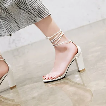 Didelio Dydžio aukštakulniai sandalai moterims bateliai moteris vasarą ponios Frenulum Aukštos obcasie sandalai