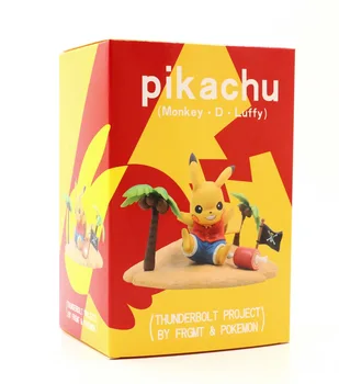 Pokemon Pikachu Cosplay Luffy Anime išsiaiškinti Vieną Gabalas Statulėlės PVC Juguete Žaislai, Lėlės Pocket Monstras Modelis Statula Mielas Brinquedos