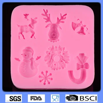 HEARTMOVE Naują Atvykimo Mielas Kalėdų Senį Elnias Dovanos Formos 3D Silikono Tortas Pelėsių Minkštas Pyragas Įrankiai Cupcake 9152