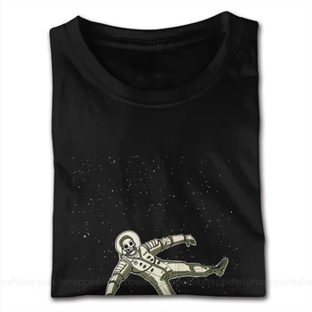 Spausdinti Skeletas Kosmoso Tees Marškinėliai Vyrams XXXL trumpomis Rankovėmis Mėlyna O Kaklo Marškinėliai