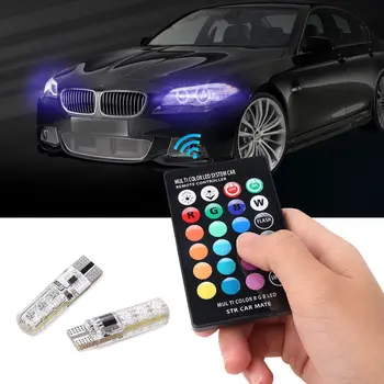 Spalvinga Apakinti Pokyčiai Auto T10 5050 SMD LED LED Automobilių Olas Skaitymo Šviesos Lempos Lemputes Nuotolinio Valdymo Dalis Super Ryškumas