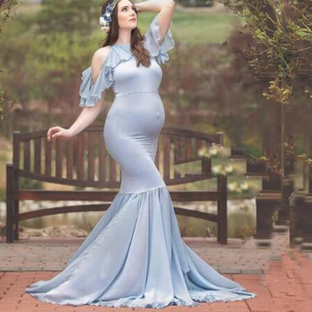 Nėriniai Prop Pynimas Maxi Dress Motinystės Suknelės Už Nuotrauką Šaudyti Nėštumo Suknelė Fotografijos Shoulderless Motinystės Fotografija